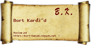 Bort Karád névjegykártya